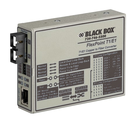 Black Box Flexpoint T1/E1 To Fiber Line Driver, Mu MT662A-MSC